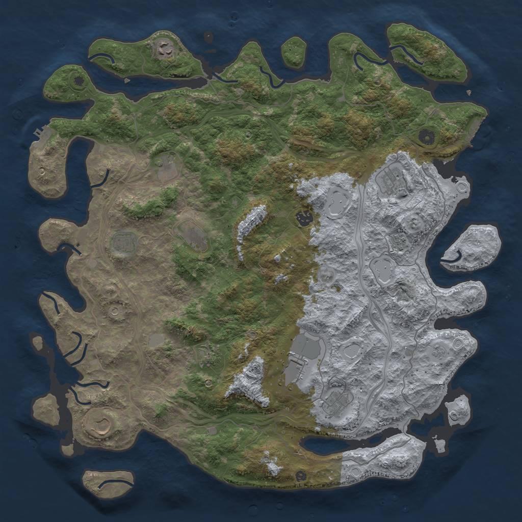 Rust Map: Procedural Map, Size: 4800, Seed: 1062611939, 20 Monuments