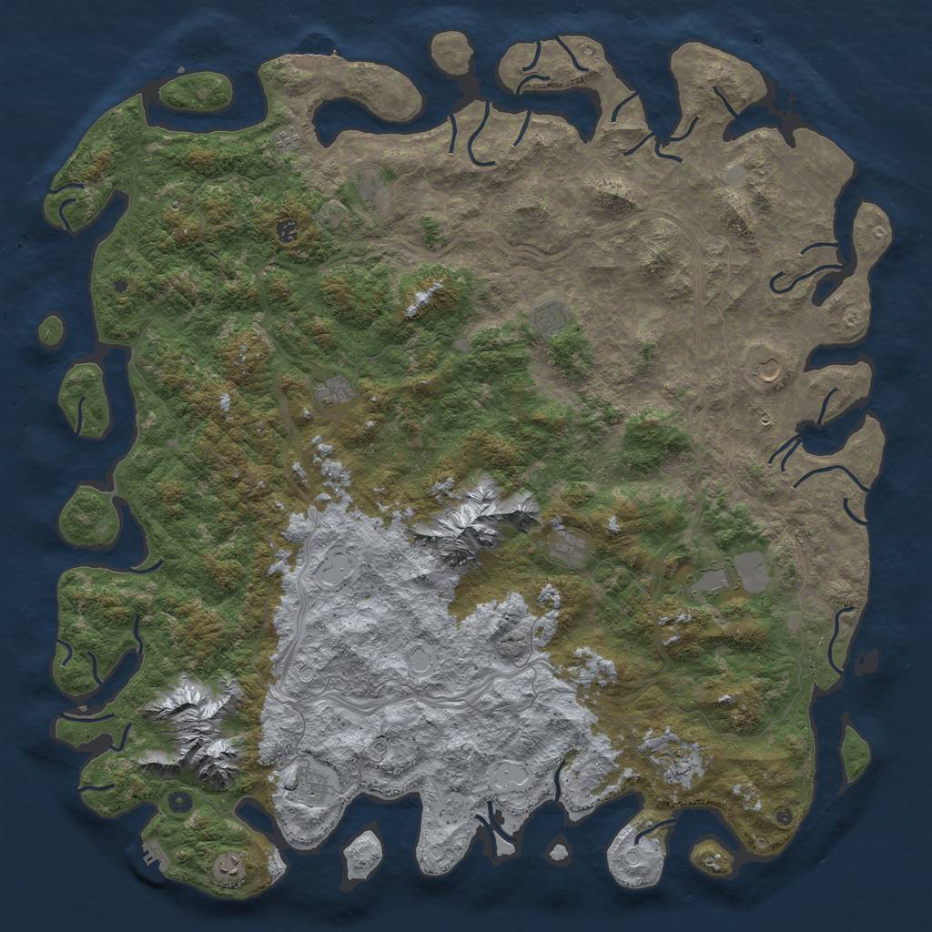 Rust Map: Procedural Map, Size: 6000, Seed: 940448394, 18 Monuments