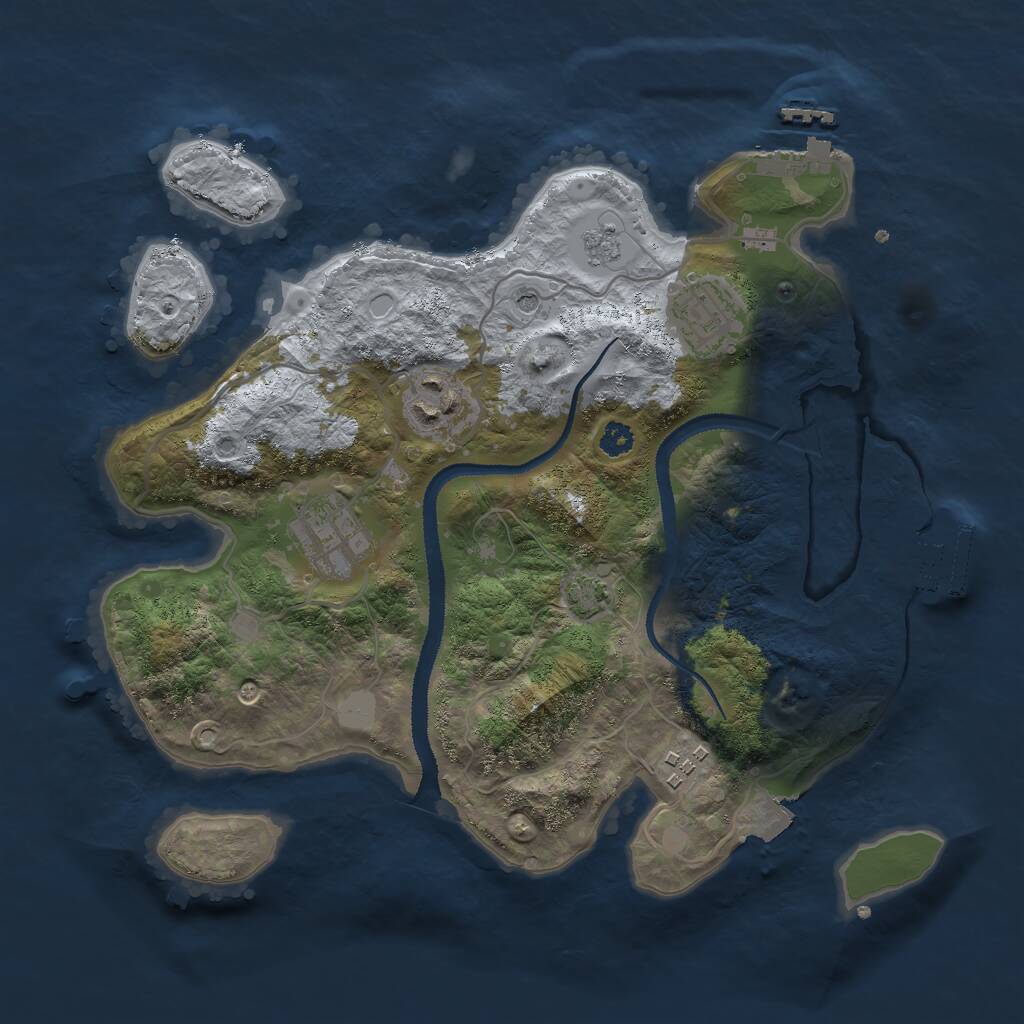 Rust Map: Procedural Map, Size: 3000, Seed: 181266407, 10 Monuments