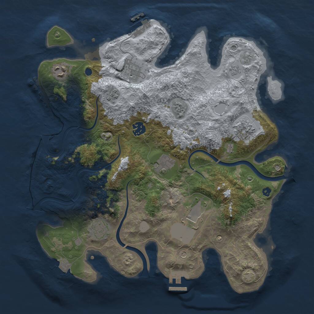 Rust Map: Procedural Map, Size: 3500, Seed: 110888944, 14 Monuments