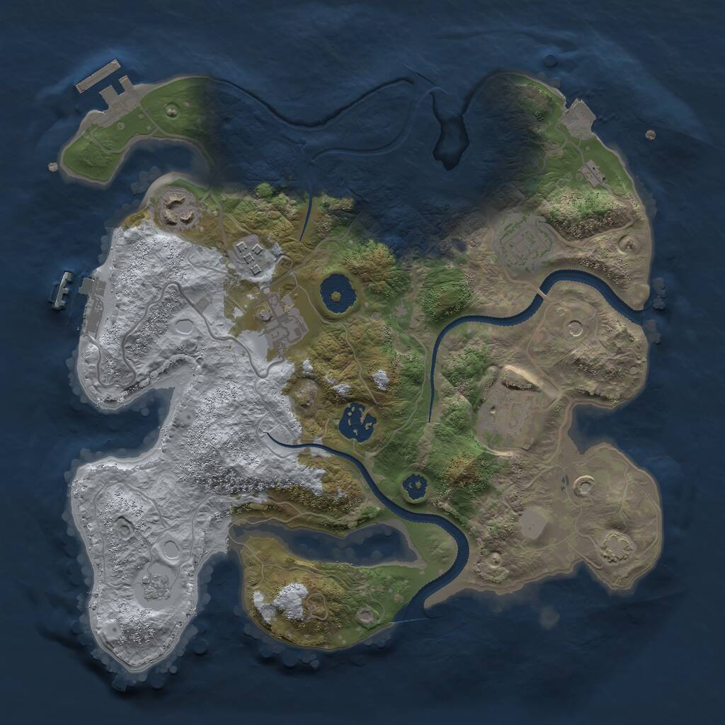 Rust Map: Procedural Map, Size: 3000, Seed: 4908, 12 Monuments