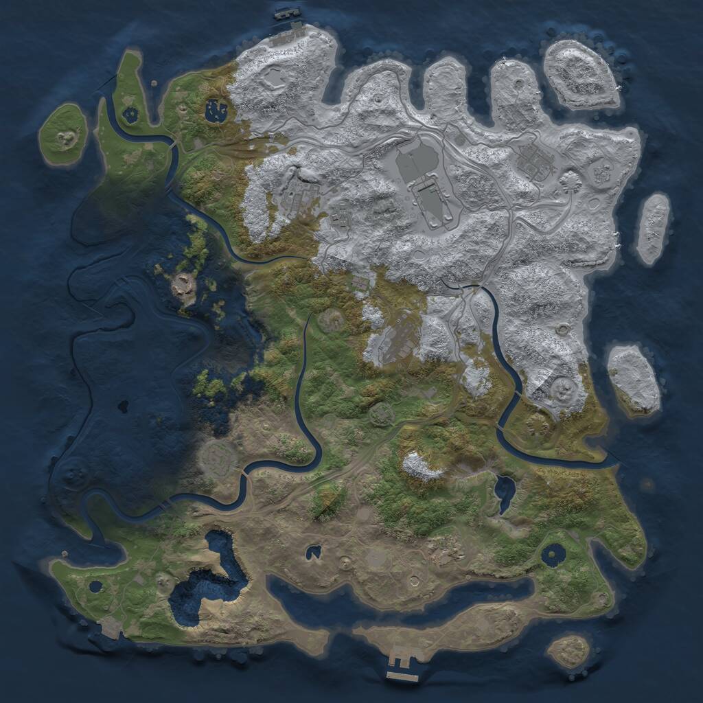 Rust Map: Procedural Map, Size: 4500, Seed: 577166376, 15 Monuments