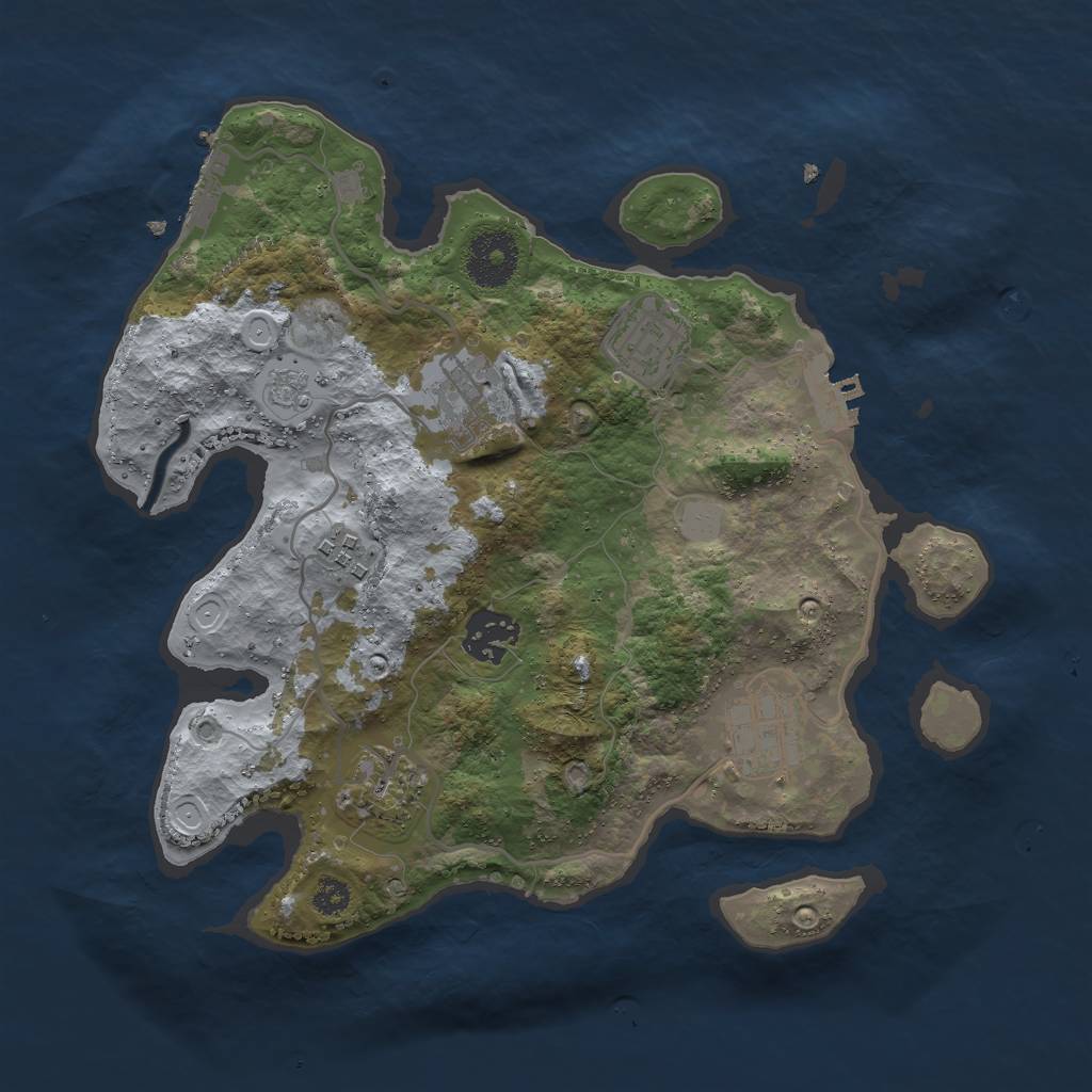Rust Map: Procedural Map, Size: 3000, Seed: 17410, 14 Monuments