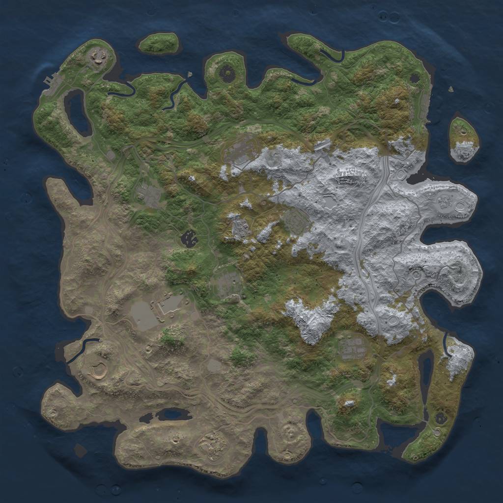 Rust Map: Procedural Map, Size: 4500, Seed: 823483, 20 Monuments