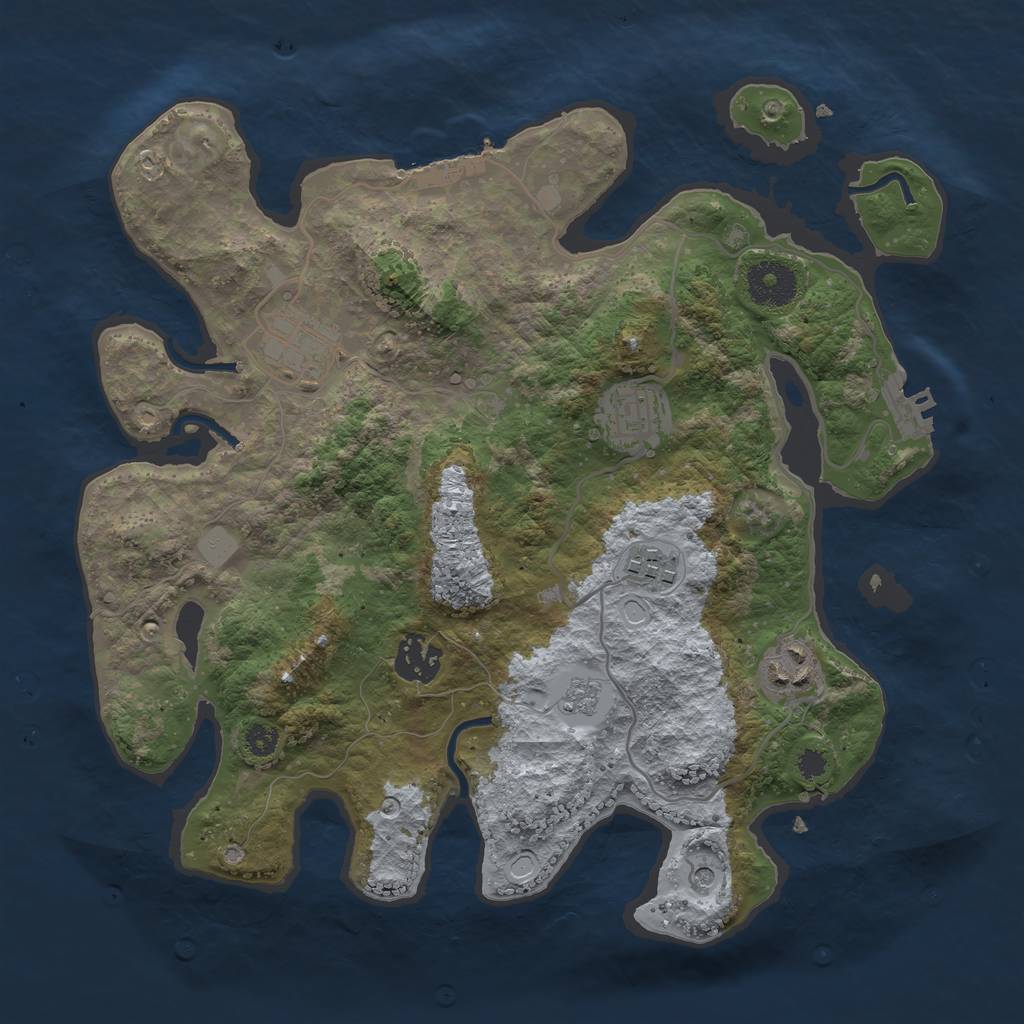 Rust Map: Procedural Map, Size: 3200, Seed: 357932809, 12 Monuments