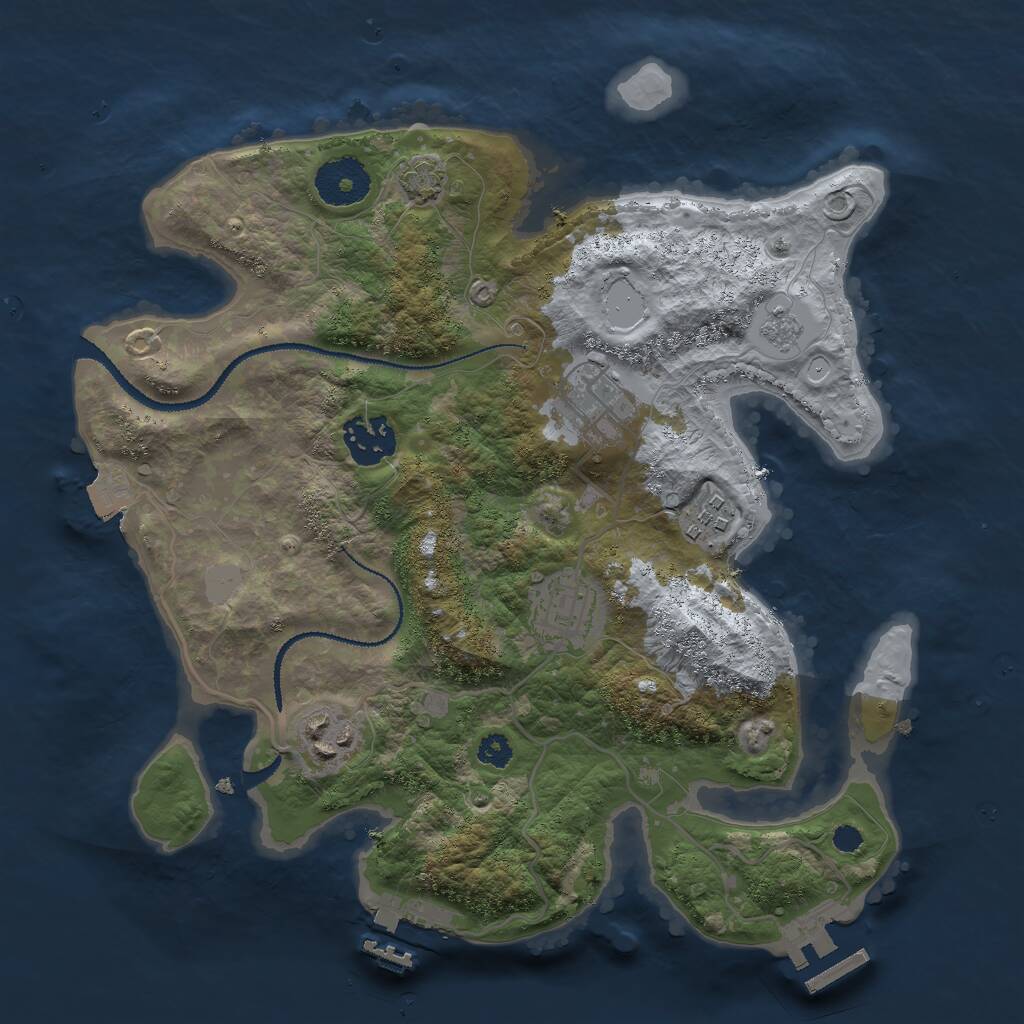 Rust Map: Procedural Map, Size: 3000, Seed: 1152, 10 Monuments