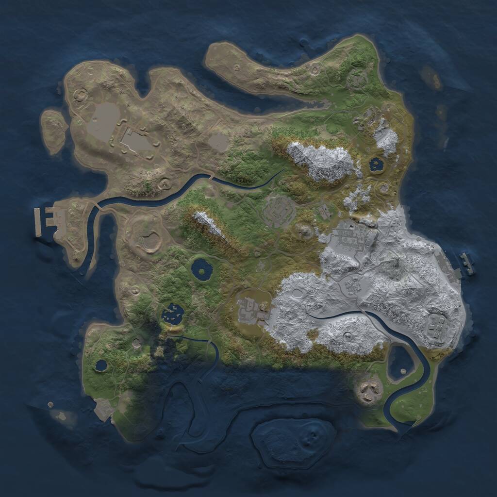 Rust Map: Procedural Map, Size: 3500, Seed: 72227271, 15 Monuments
