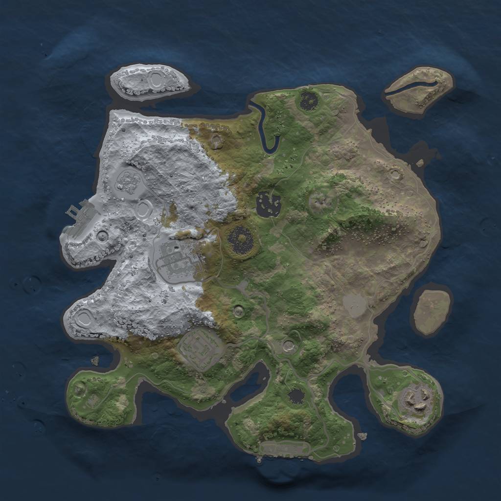 Rust Map: Procedural Map, Size: 2800, Seed: 766074359, 13 Monuments