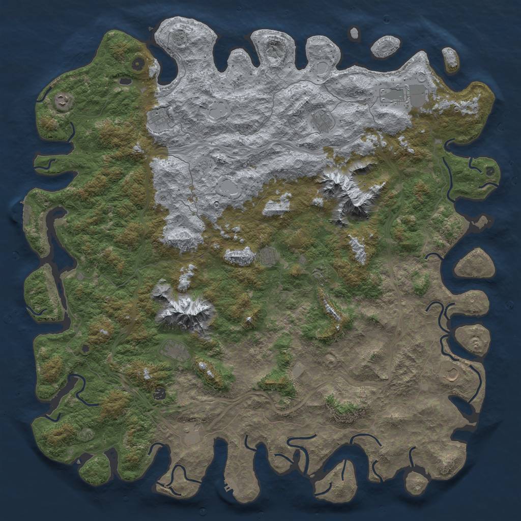 Rust Map: Procedural Map, Size: 6000, Seed: 76475253, 20 Monuments