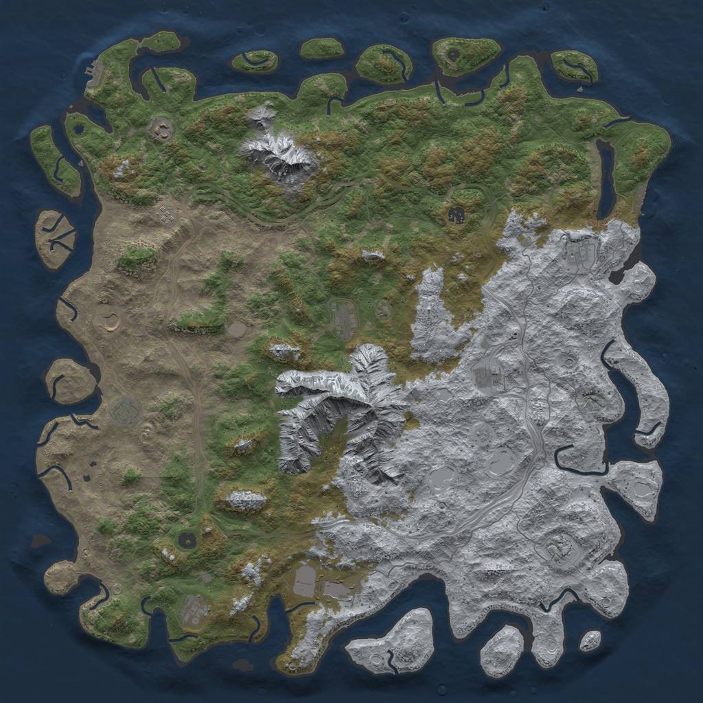 Rust Map: Procedural Map, Size: 6000, Seed: 1631383935, 20 Monuments