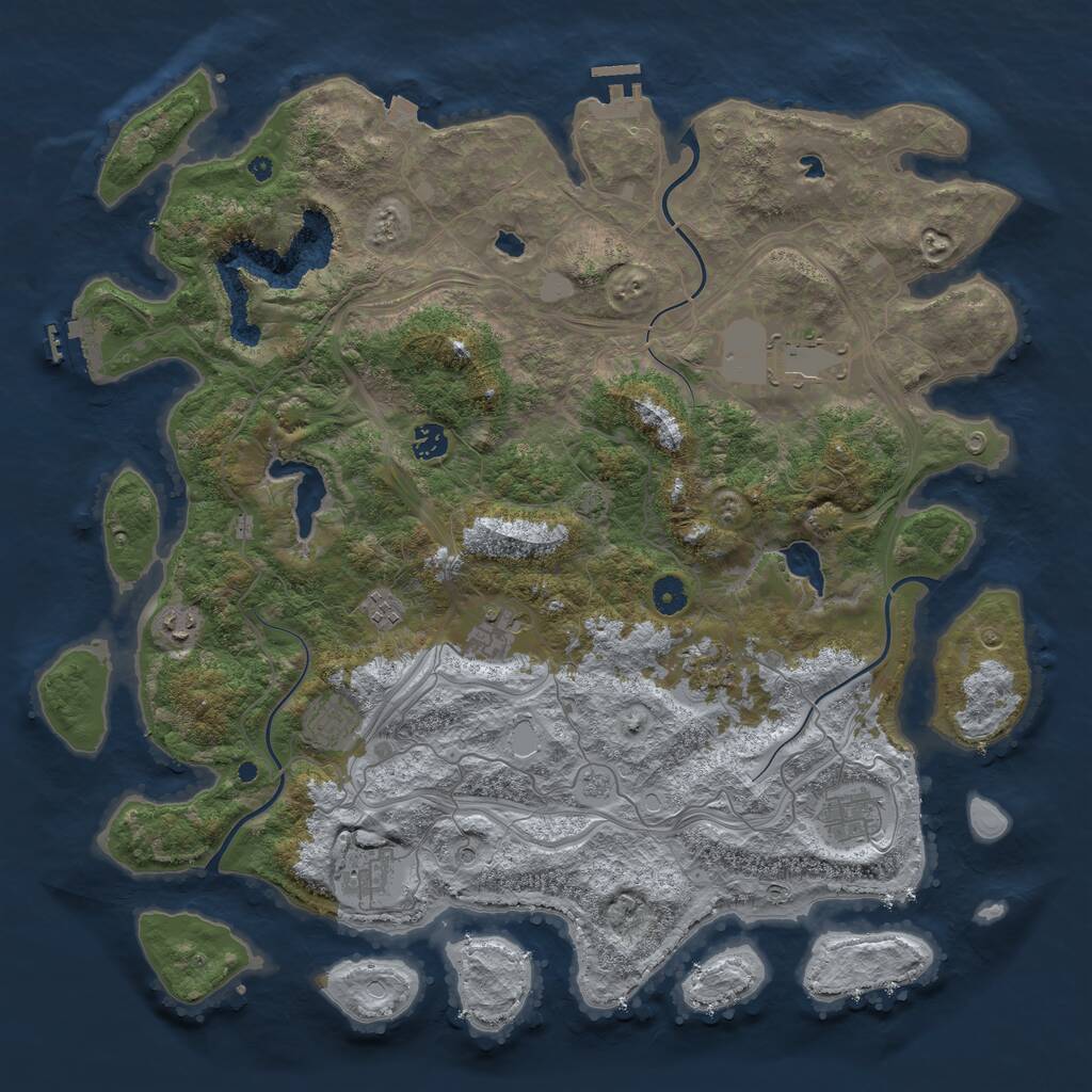 Rust Map: Procedural Map, Size: 4500, Seed: 23846451, 15 Monuments