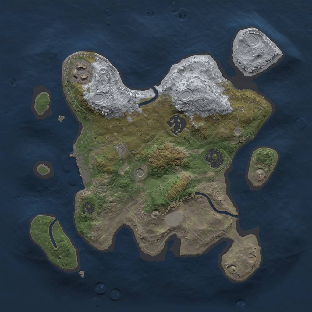 Rust Map: Procedural Map, Size: 2500, Seed: 6891, 9 Monuments