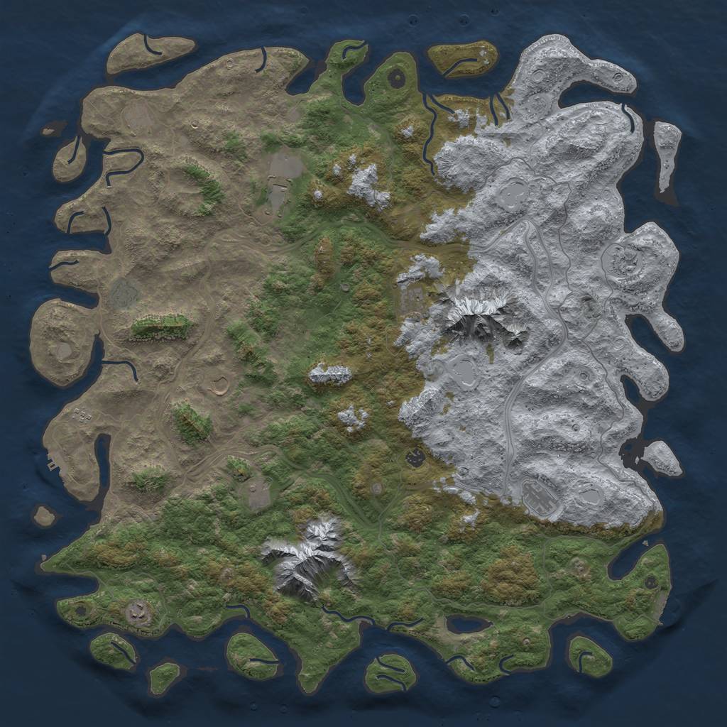 Rust Map: Procedural Map, Size: 6000, Seed: 191919, 18 Monuments