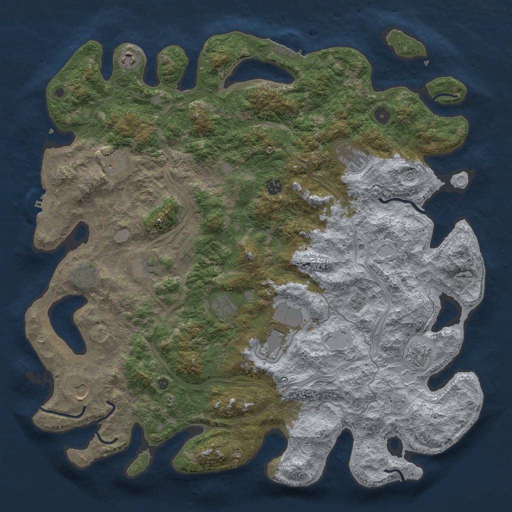 Rust Map: Procedural Map, Size: 4800, Seed: 871395099, 20 Monuments