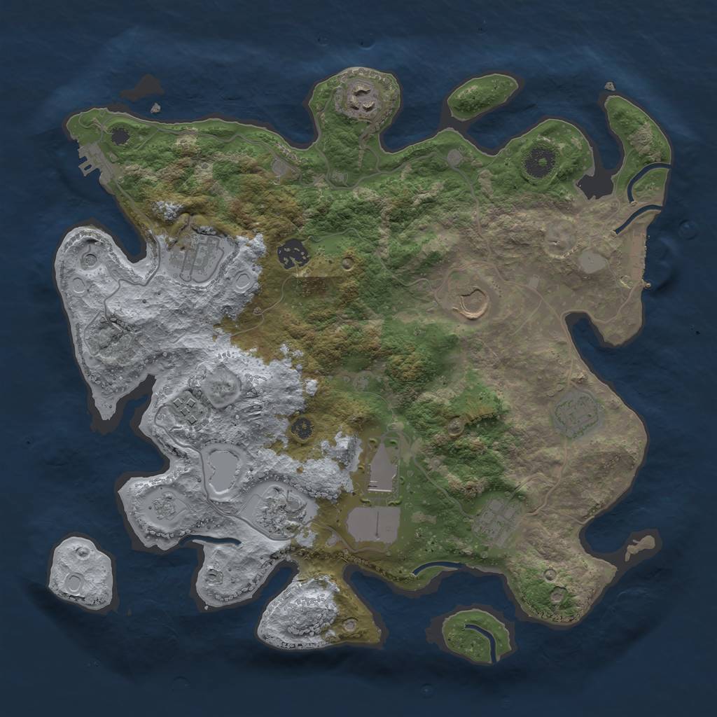 Rust Map: Procedural Map, Size: 3566, Seed: 60000, 18 Monuments
