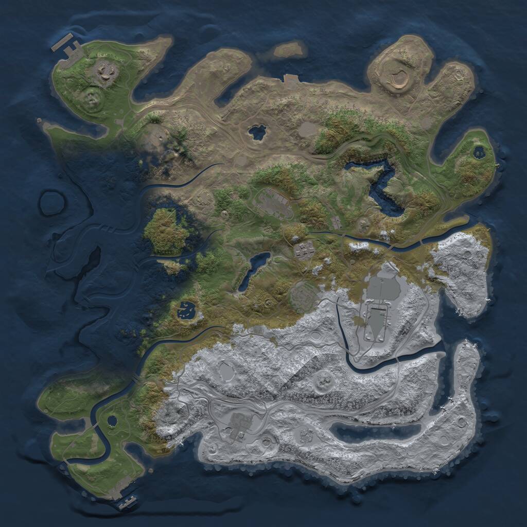 Rust Map: Procedural Map, Size: 4250, Seed: 833659582, 15 Monuments