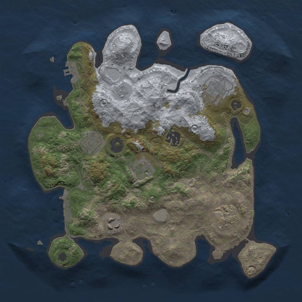 Rust Map: Procedural Map, Size: 3000, Seed: 164892585, 14 Monuments