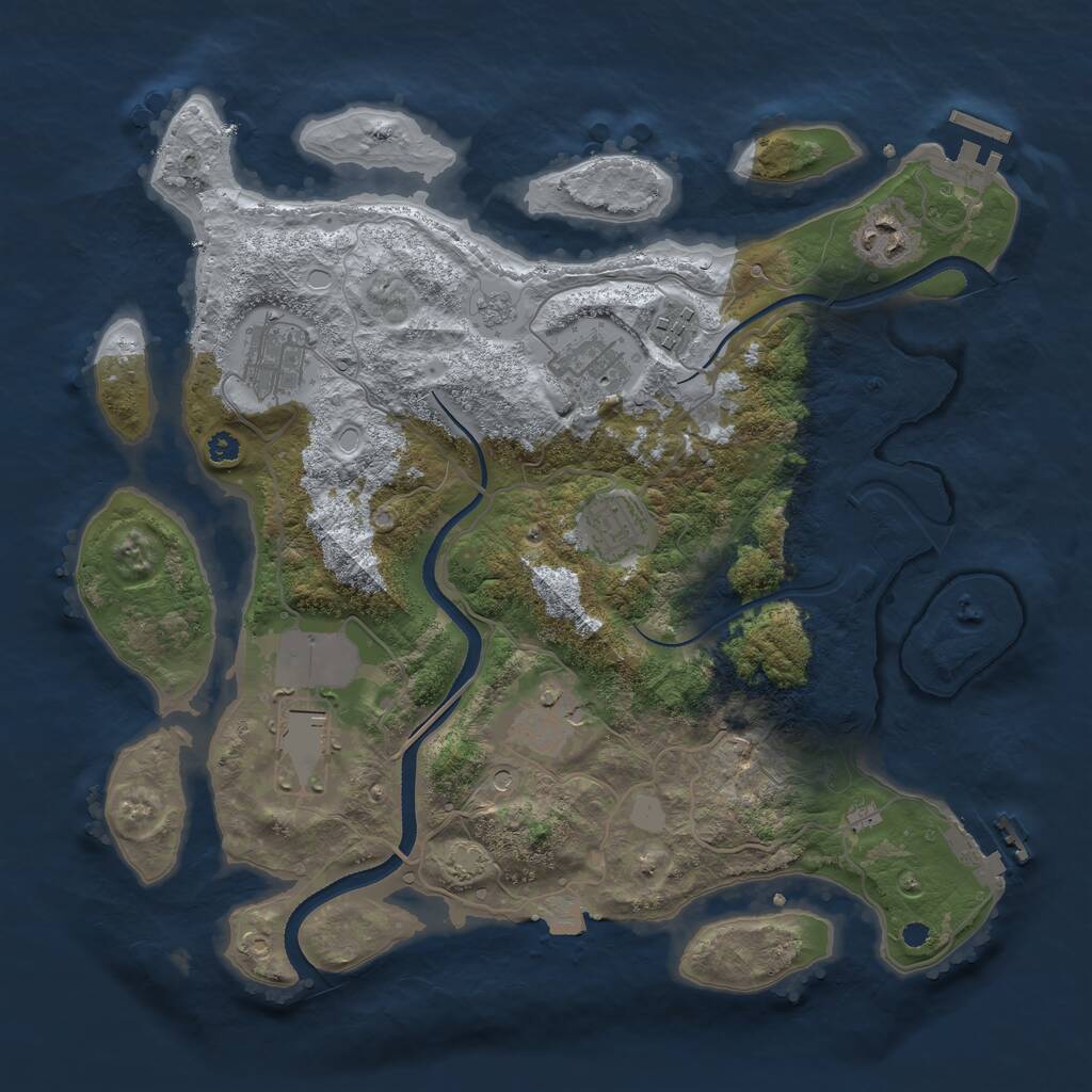 Rust Map: Procedural Map, Size: 3500, Seed: 96625504, 13 Monuments