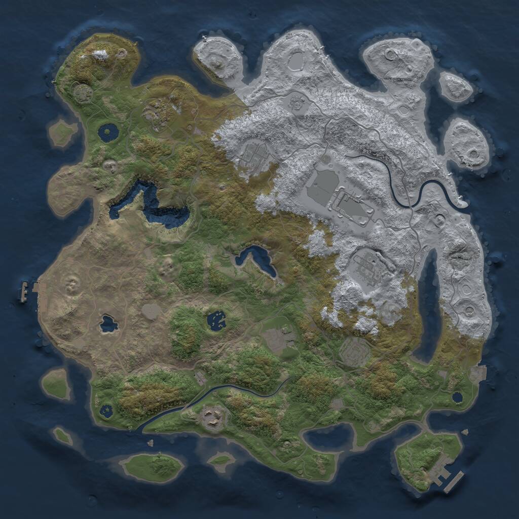 Rust Map: Procedural Map, Size: 4000, Seed: 24959810, 14 Monuments