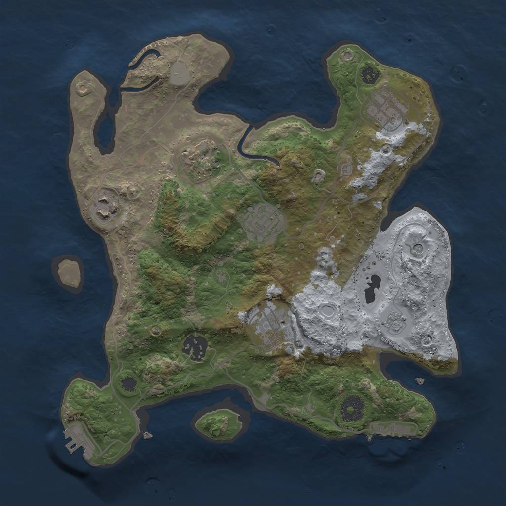 Rust Map: Procedural Map, Size: 3000, Seed: 1806509373, 15 Monuments