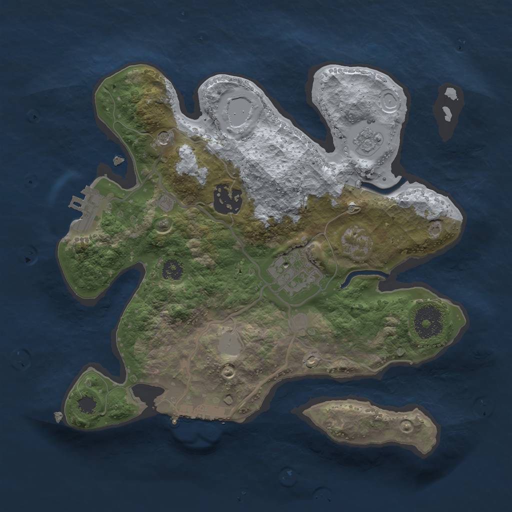 Rust Map: Procedural Map, Size: 2500, Seed: 57172952, 11 Monuments