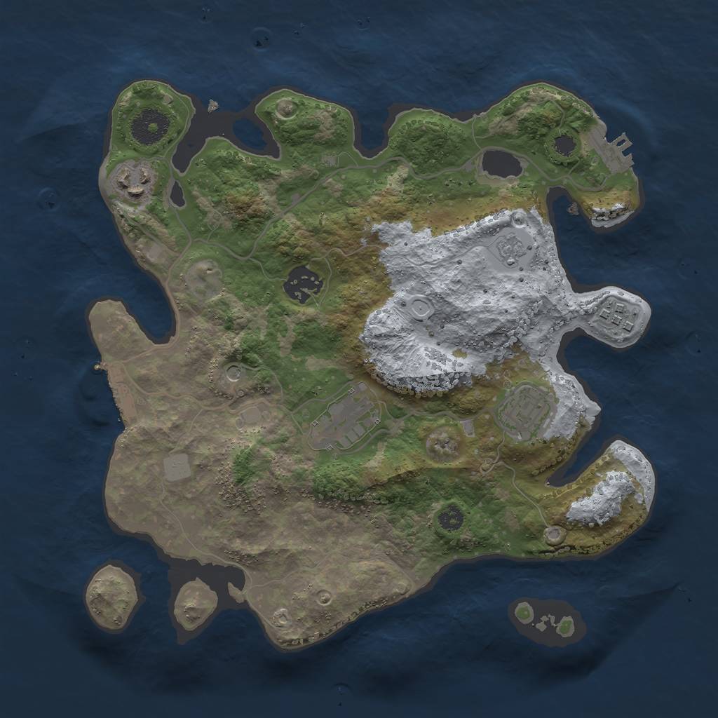 Rust Map: Procedural Map, Size: 3000, Seed: 17188, 14 Monuments