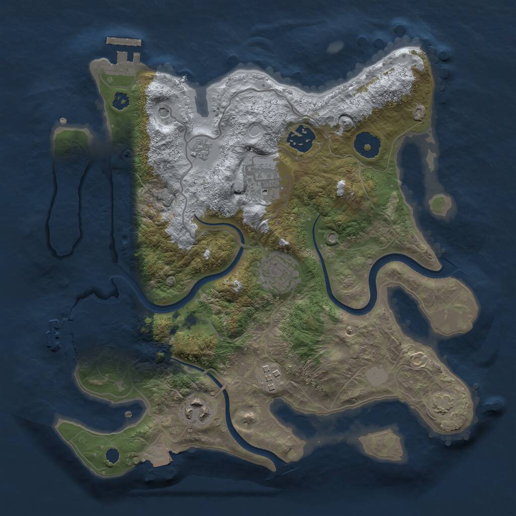 Rust Map: Procedural Map, Size: 3000, Seed: 1335257371, 11 Monuments