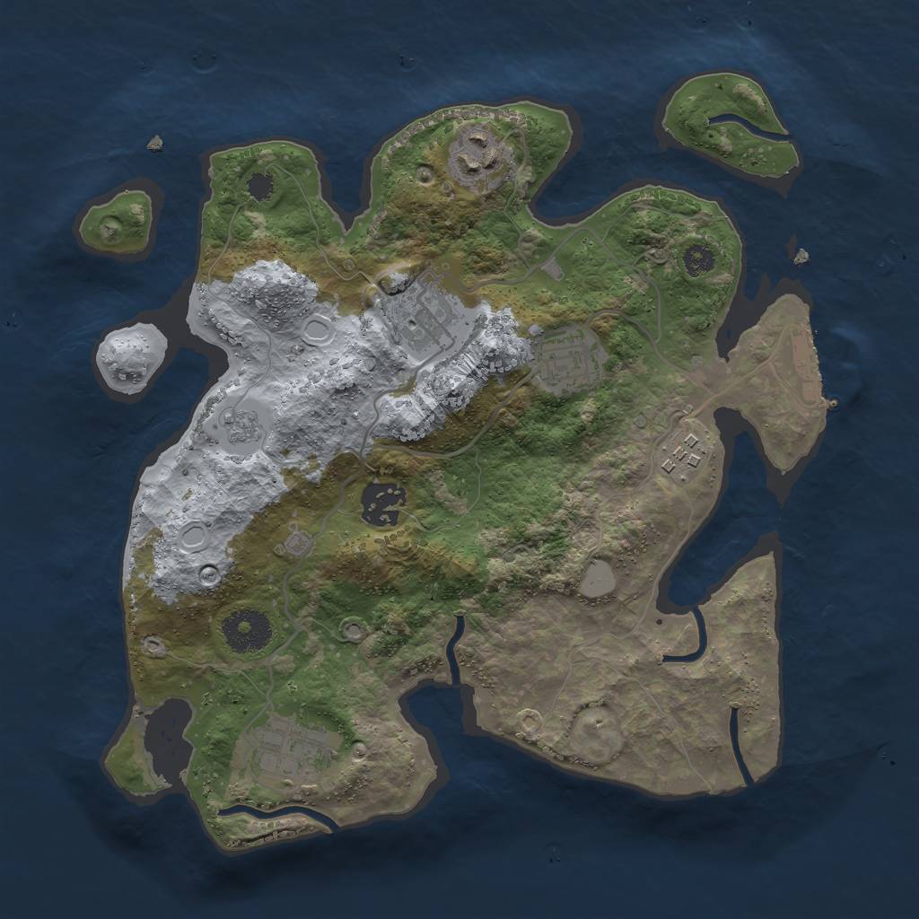 Rust Map: Procedural Map, Size: 3000, Seed: 1210313370, 11 Monuments