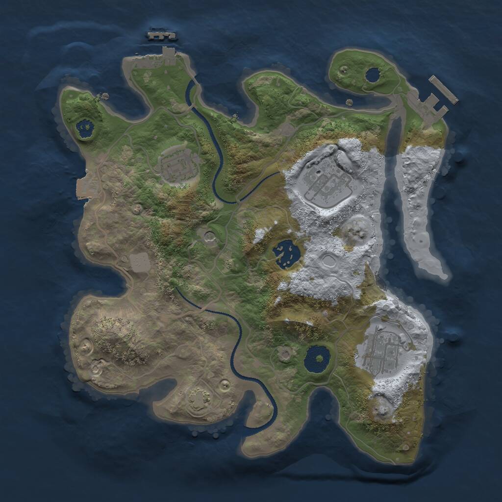 Rust Map: Procedural Map, Size: 2800, Seed: 420, 9 Monuments