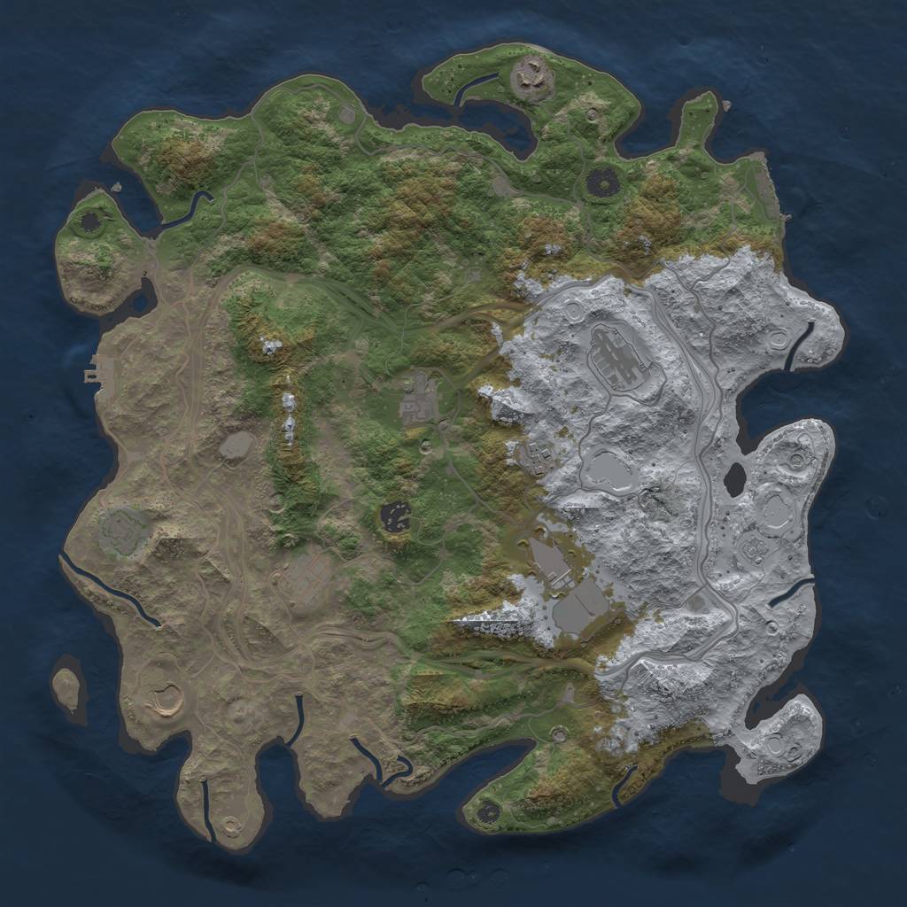 Rust Map: Procedural Map, Size: 4250, Seed: 10600, 16 Monuments