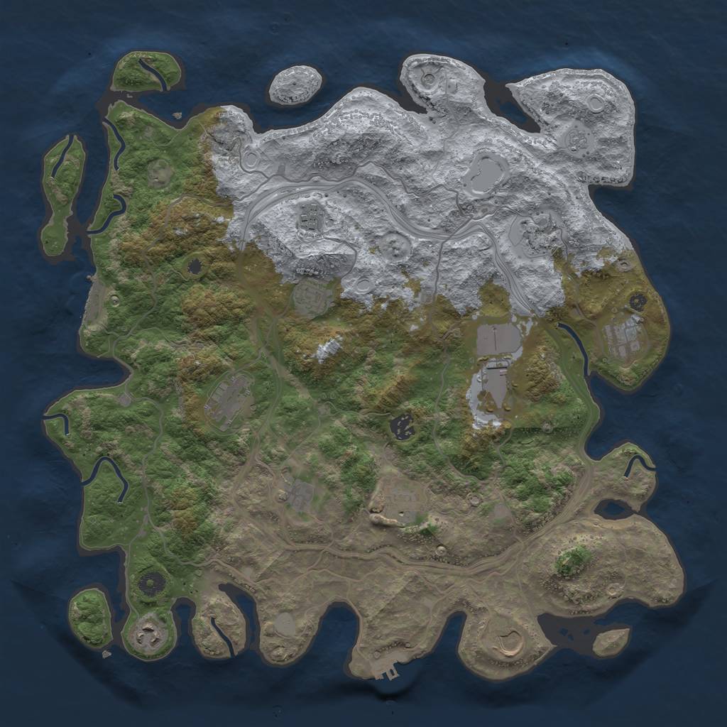 Rust Map: Procedural Map, Size: 4250, Seed: 152395184, 20 Monuments