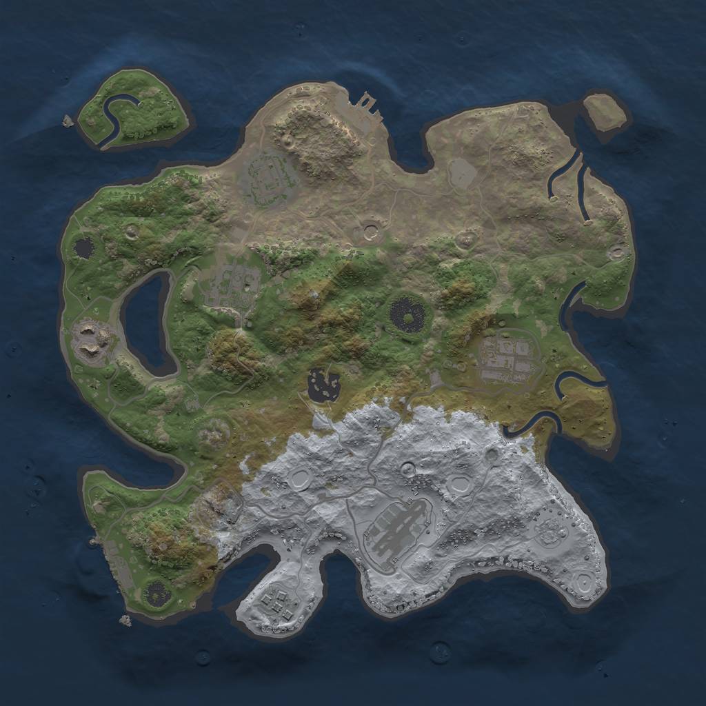 Rust Map: Procedural Map, Size: 3000, Seed: 952884953, 14 Monuments
