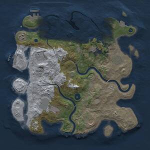Thumbnail Rust Map: Procedural Map, Size: 3500, Seed: 1842096051, 13 Monuments