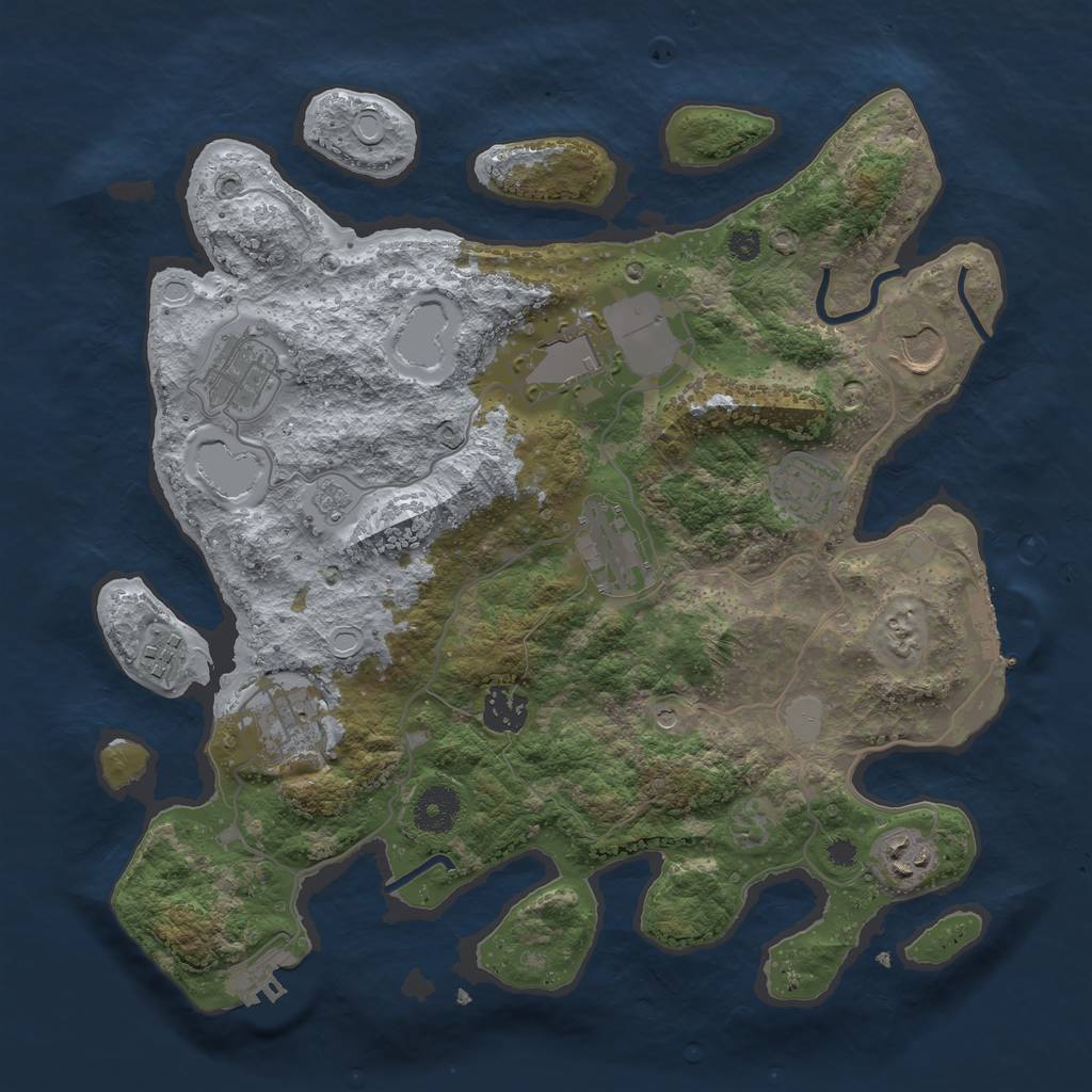 Rust Map: Procedural Map, Size: 3500, Seed: 88545434, 18 Monuments