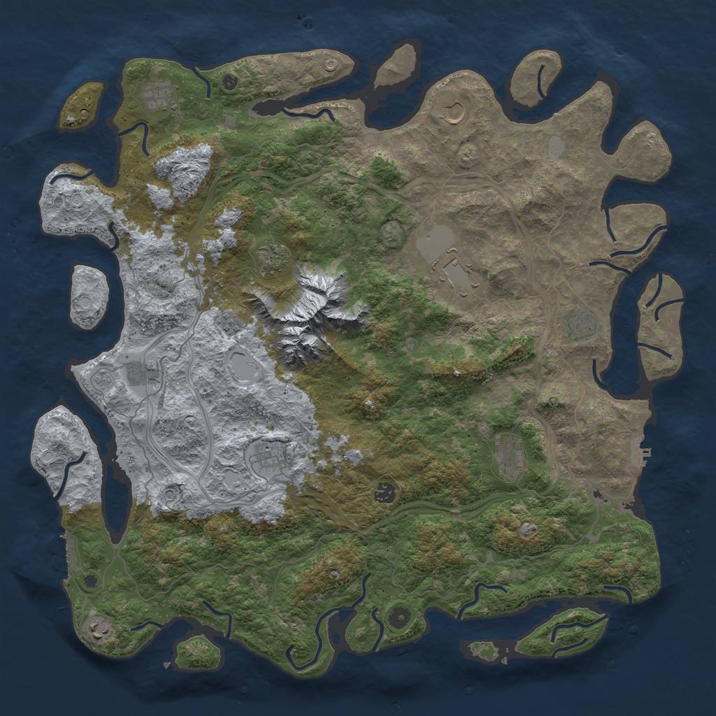 Rust Map: Procedural Map, Size: 5000, Seed: 19686, 18 Monuments