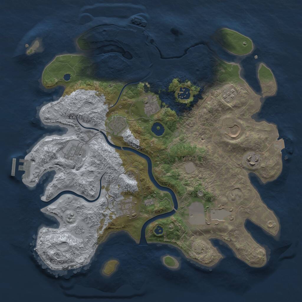 Rust Map: Procedural Map, Size: 3500, Seed: 31379, 15 Monuments
