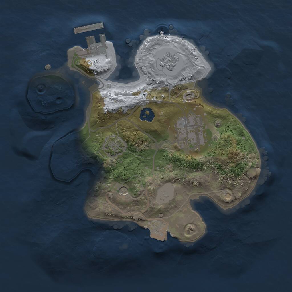 Rust Map: Procedural Map, Size: 2000, Seed: 832553, 6 Monuments