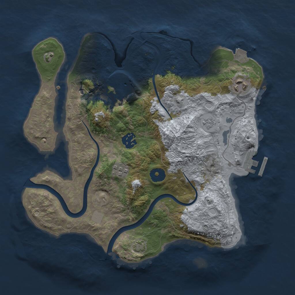 Rust Map: Procedural Map, Size: 3000, Seed: 375310940, 9 Monuments