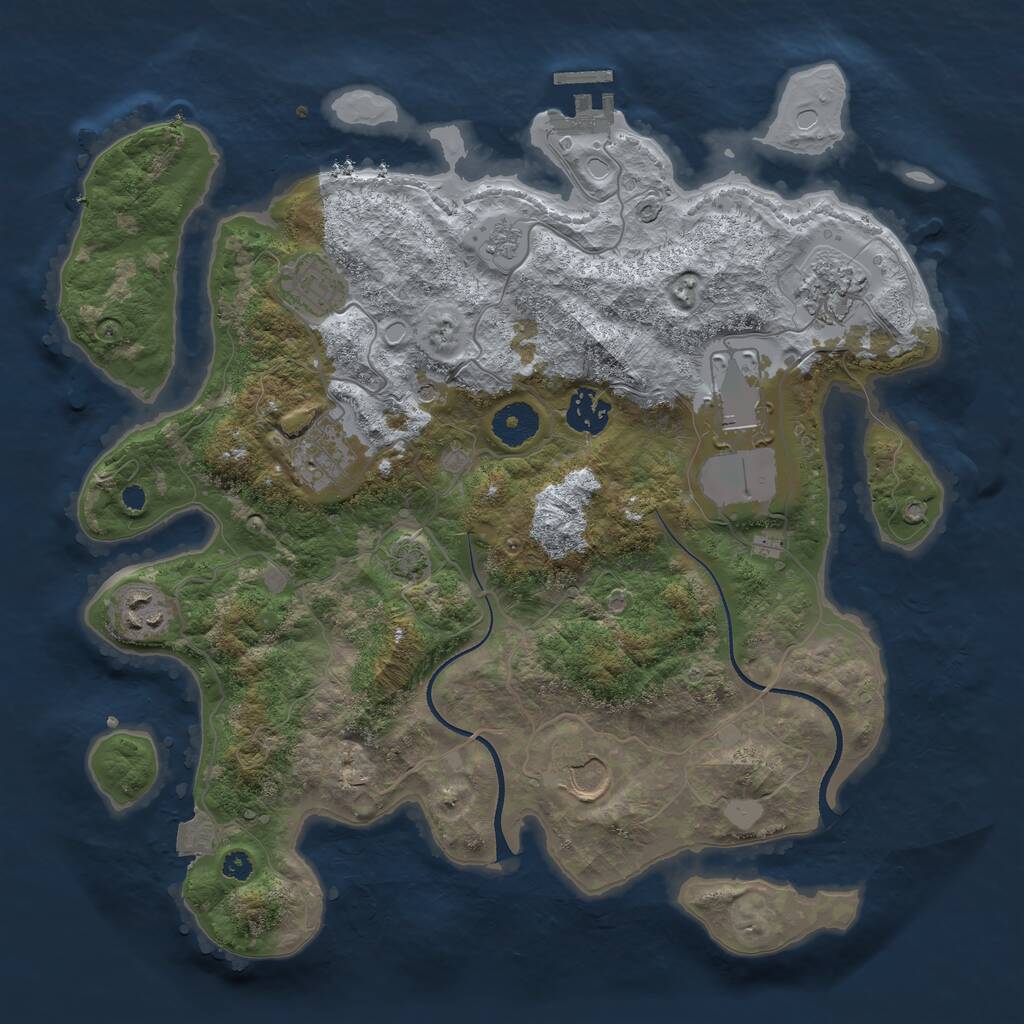 Rust Map: Procedural Map, Size: 3500, Seed: 6796797, 12 Monuments