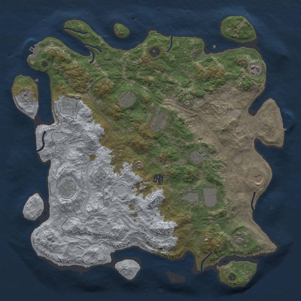 Rust Map: Procedural Map, Size: 4250, Seed: 572488788, 20 Monuments