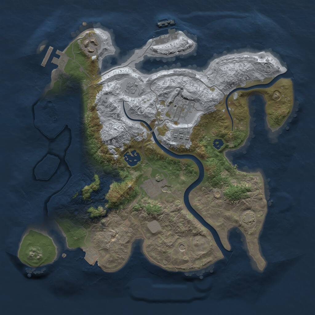 Rust Map: Procedural Map, Size: 3000, Seed: 1159428287, 11 Monuments