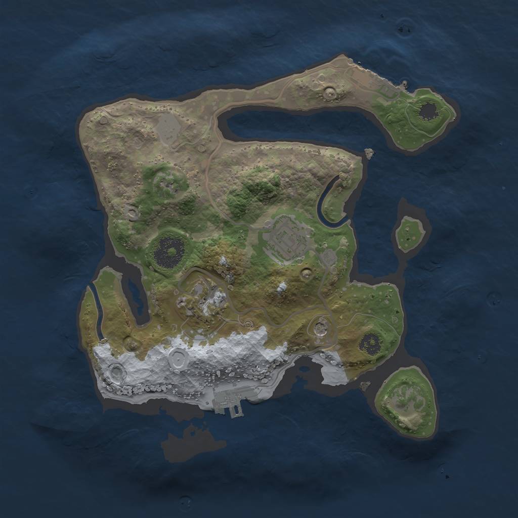 Rust Map: Procedural Map, Size: 2500, Seed: 347158358, 10 Monuments