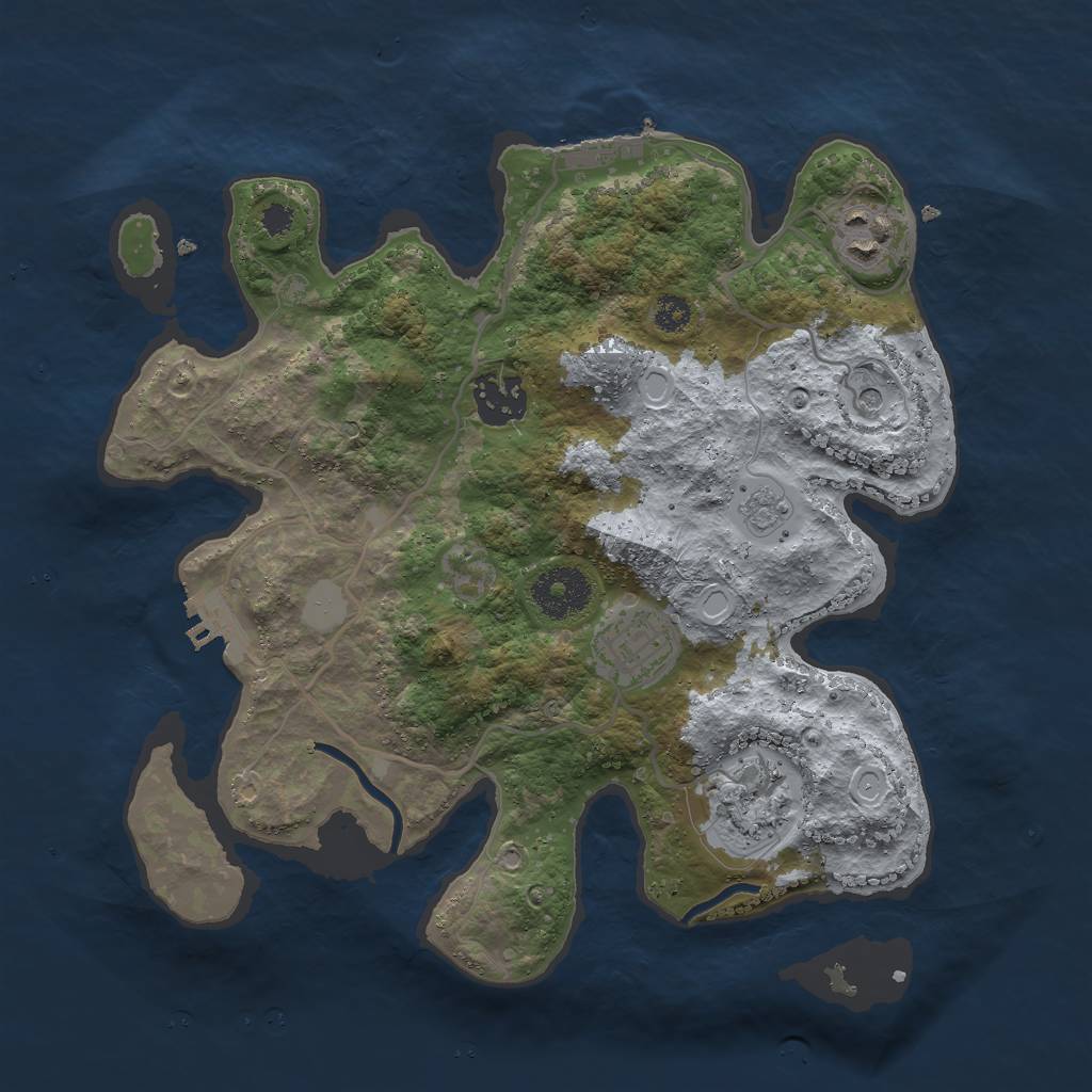 Rust Map: Procedural Map, Size: 3000, Seed: 1801598930, 13 Monuments