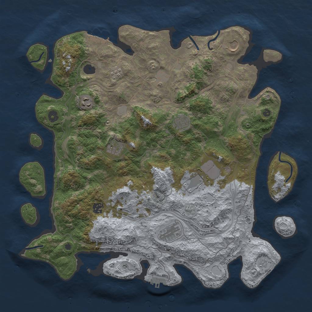 Rust Map: Procedural Map, Size: 4250, Seed: 685136710, 18 Monuments