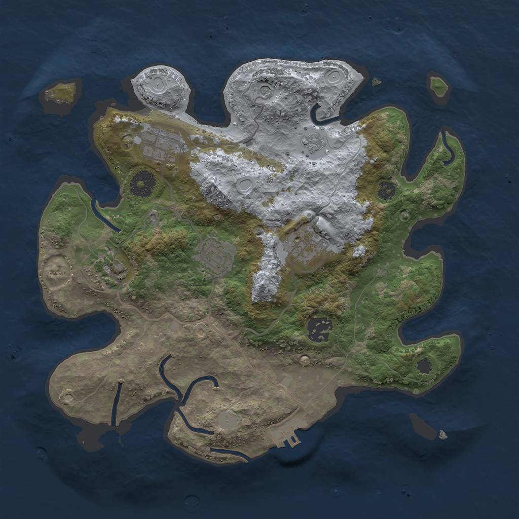 Rust Map: Procedural Map, Size: 3000, Seed: 1641501849, 13 Monuments