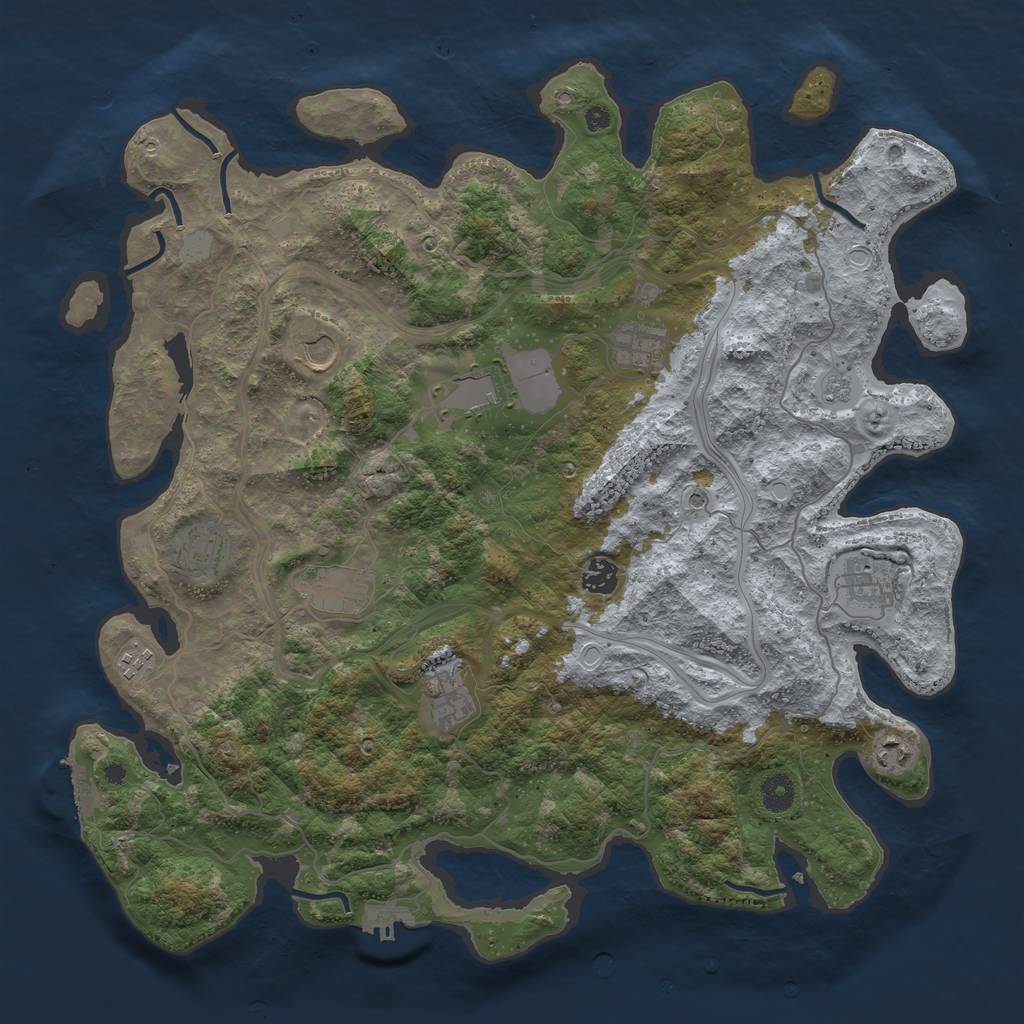 Rust Map: Procedural Map, Size: 4250, Seed: 985001986, 19 Monuments