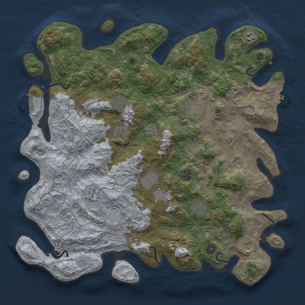 Rust Map: Procedural Map, Size: 4500, Seed: 34203, 20 Monuments