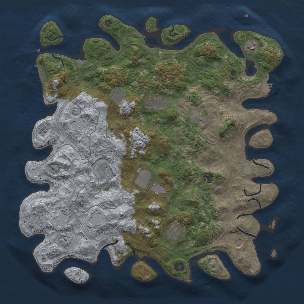 Rust Map: Procedural Map, Size: 4500, Seed: 52964, 20 Monuments