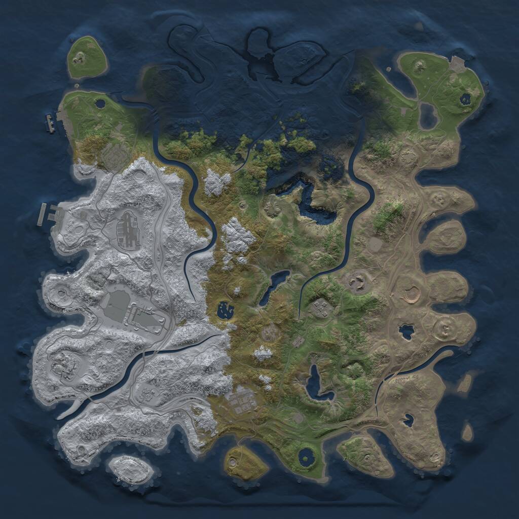 Rust Map: Procedural Map, Size: 4500, Seed: 52964, 15 Monuments
