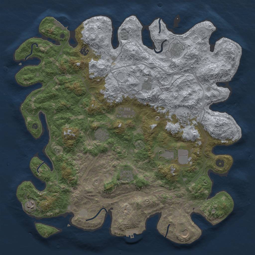Rust Map: Procedural Map, Size: 4500, Seed: 1684756, 20 Monuments